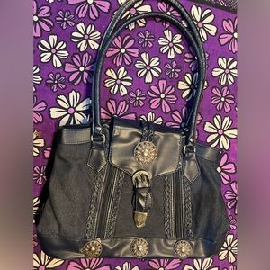 Canyon Sky Navy Blue & Silvertone purse